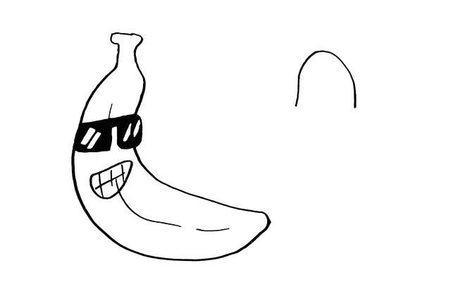 卡通有趣的香蕉简笔画