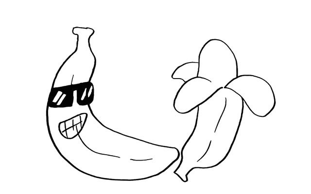 卡通有趣的香蕉简笔画