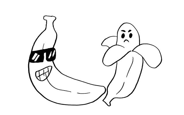 卡通有趣的香蕉简笔画