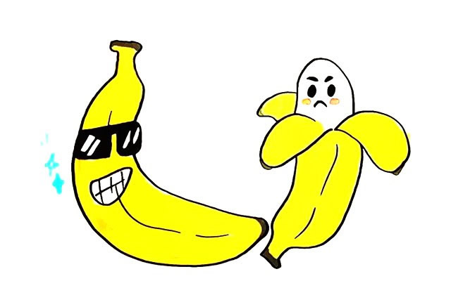 卡通有趣的香蕉简笔画