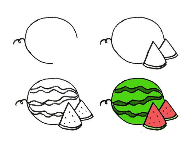 西瓜的简单画法