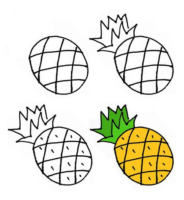 菠萝的简单画法
