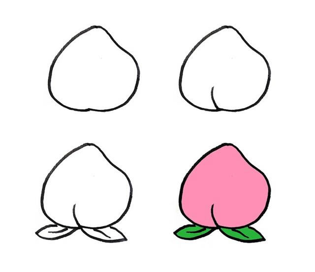 水蜜桃的简单画法