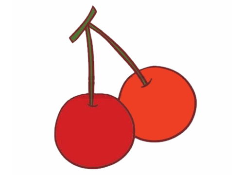 两颗樱桃简笔画