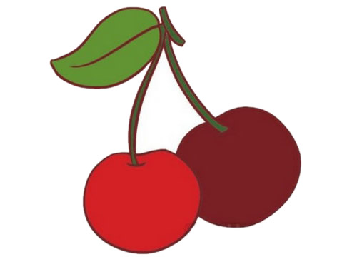 鲜艳欲滴的樱桃简笔画