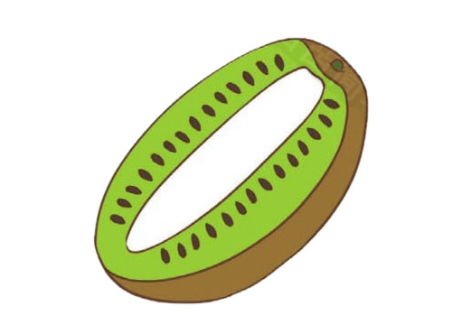 切开一半的猕猴桃简笔画 切开一半的猕猴桃简笔画