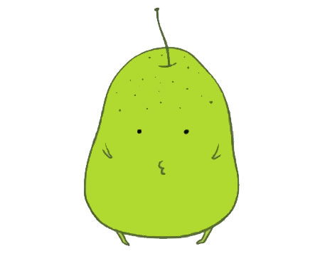 一组卡通可爱的梨子简笔画