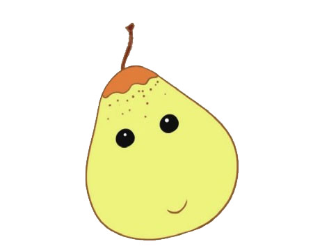 一组卡通可爱的梨子简笔画