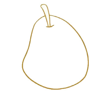 卡通梨子简笔画的画法