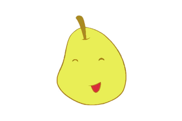 卡通梨子简笔画的画法