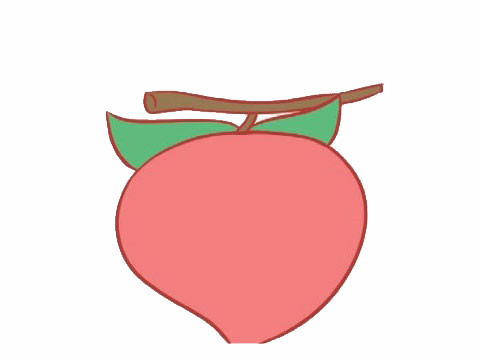 挂在枝上的水蜜桃简笔画