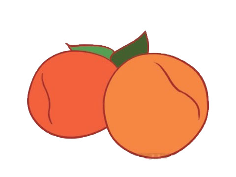 两个水蜜桃的简笔画