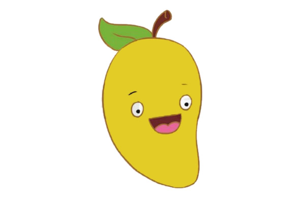 卡通芒果简笔画步骤