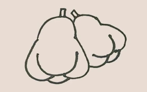 莲雾简笔画步骤