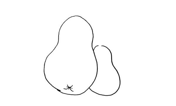 两个黄梨简笔画步骤