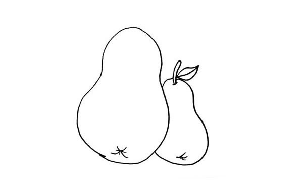 两个黄梨简笔画步骤