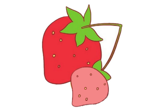 一组彩色的草莓简笔画