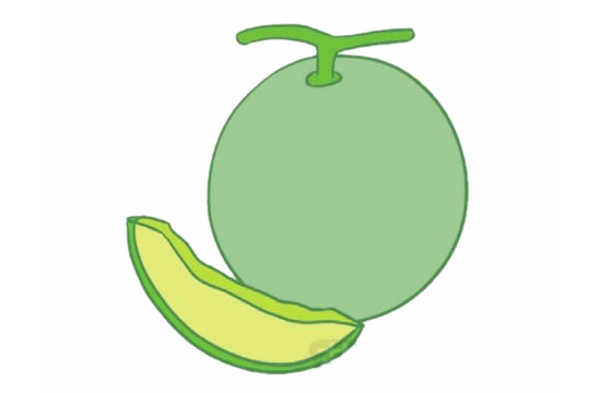 分享一组彩色的哈密瓜简笔画