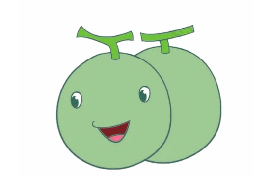 分享一组彩色的哈密瓜简笔画