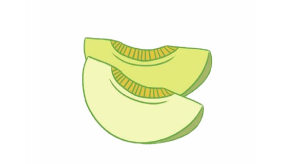 分享一组彩色的哈密瓜简笔画