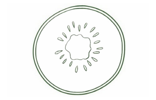 切开的一片猕猴桃简笔画