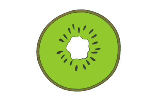 切开的一片猕猴桃简笔画