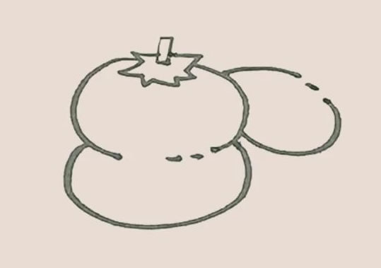 柿子简笔画的画法步骤