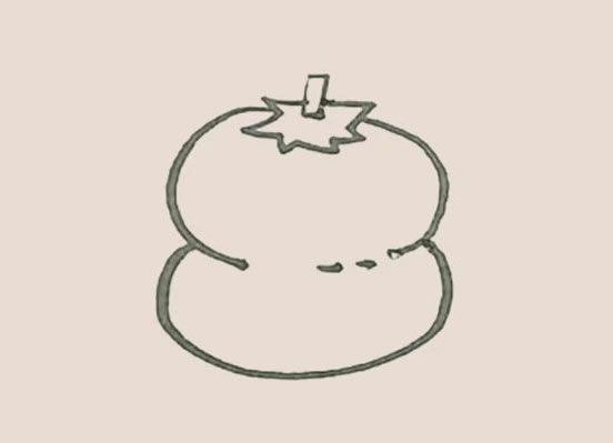 柿子简笔画的画法步骤