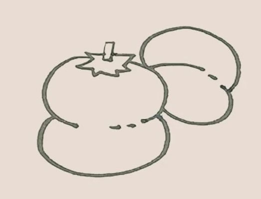 柿子简笔画的画法步骤