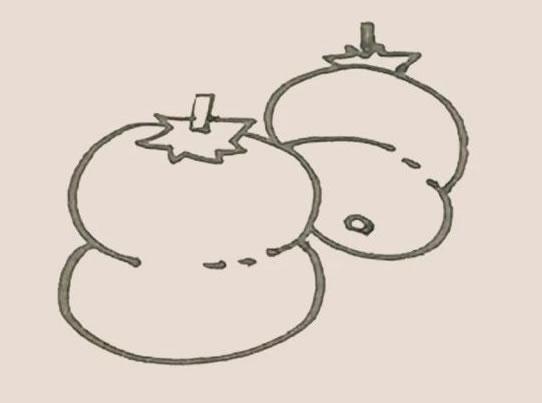 柿子简笔画的画法步骤