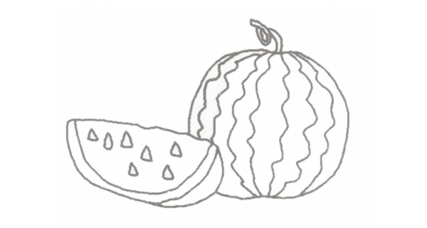 西瓜简笔画的画法 西瓜简笔画的画法