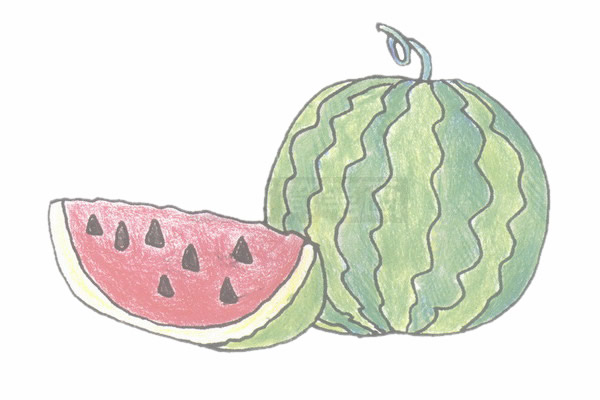 西瓜简笔画的画法 西瓜简笔画的画法