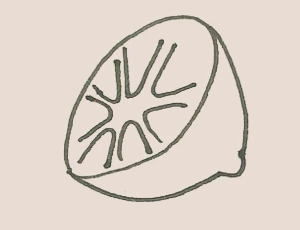 切开的柠檬简笔画