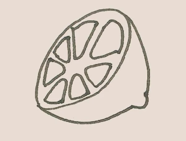 切开的柠檬简笔画