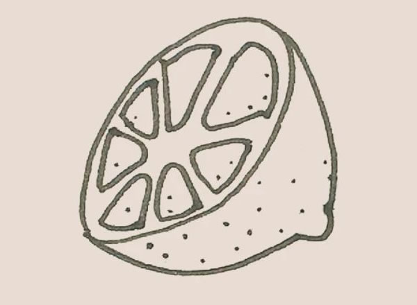 切开的柠檬简笔画