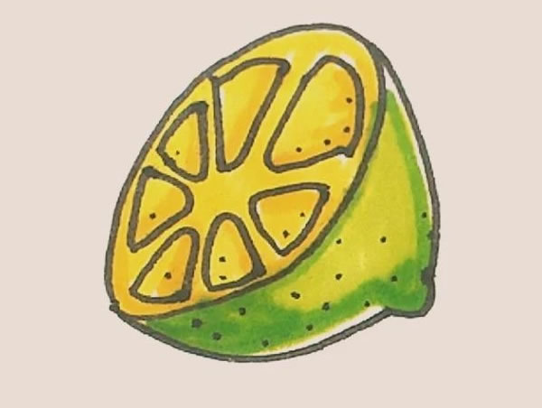 切开的柠檬简笔画