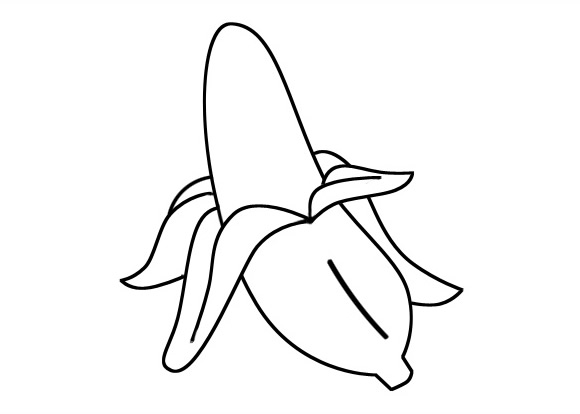 剥了皮的香蕉简笔画
