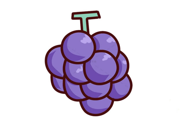紫色的葡萄简笔画