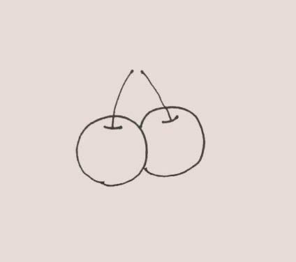 好吃的樱桃简笔画步骤