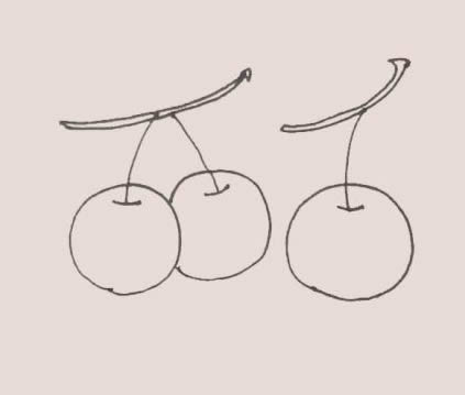 好吃的樱桃简笔画步骤
