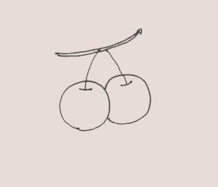 好吃的樱桃简笔画步骤