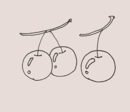 好吃的樱桃简笔画步骤