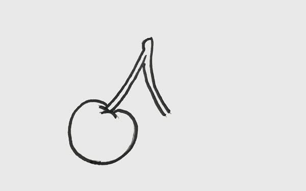 樱桃简笔画步骤