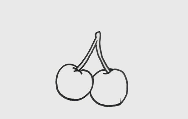 樱桃简笔画步骤