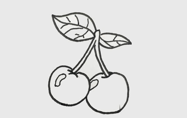 樱桃简笔画步骤