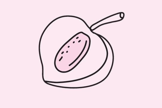 很容易画的桃子简笔画