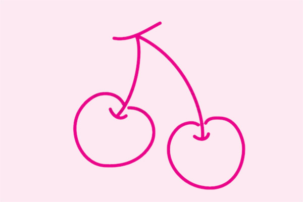 超简单的樱桃简笔画