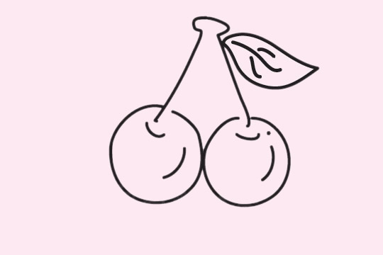 超简单的樱桃简笔画