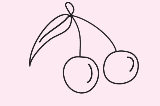 超简单的樱桃简笔画