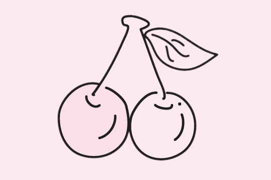 超简单的樱桃简笔画